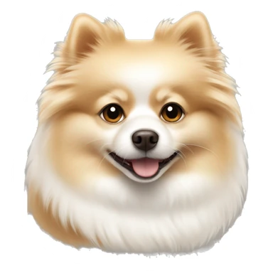 white pomeranian with light brown spots sticker