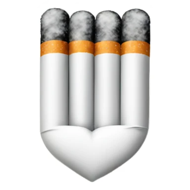 heart shaped like cigarettes sticker