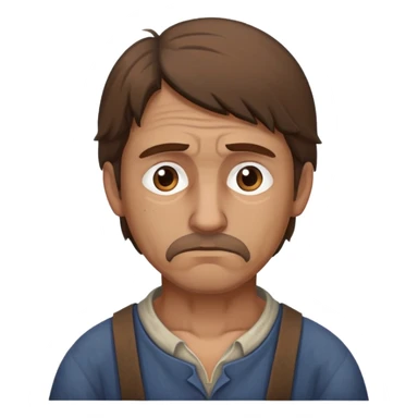 Peasant man sad sticker