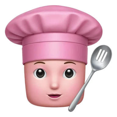 Pink chef hat with pink cooking utensils sticker