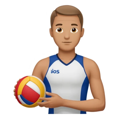 volleyball player, man, Charles Kiraly with volleyball ball sticker