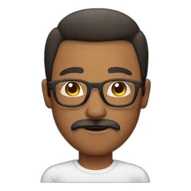Man with glasses and mustache without shirt sticker