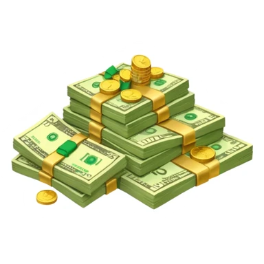 It's an image of money such as coins and bills, but there's only one or two neatly sticker