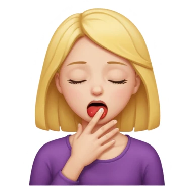 Girl closing her eyes and mouth while choking herself  sticker