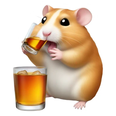 Hamster drinking a bottle of whiskey sticker
