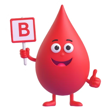blood drop character holding a BRB sign sticker