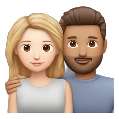 White Couple cuddling  sticker