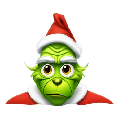 Grinch wearing a santa hat on the beach sticker