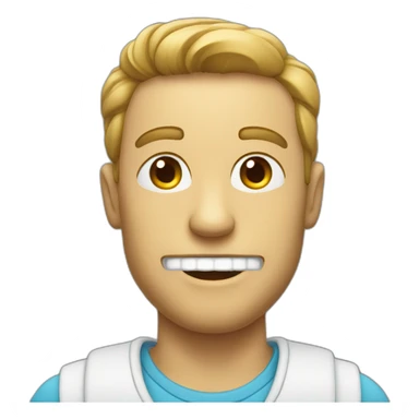 Homme avec un appareil dentaire sticker