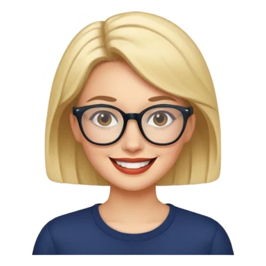 bold and wearing glasess woman sticker