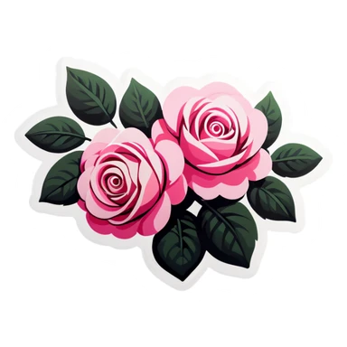 Pink roses sticker