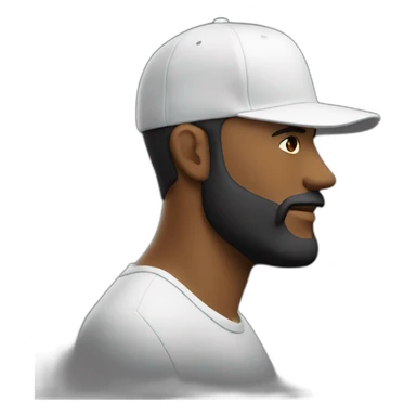 white man with backwards snapback cap side on dark beard sticker