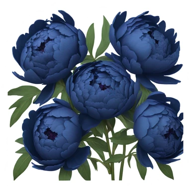 dark blue peony bouquet sticker