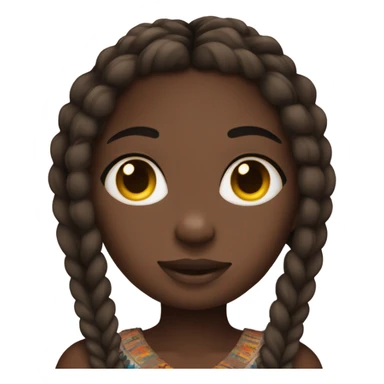 dark skin girl with boho braids  sticker