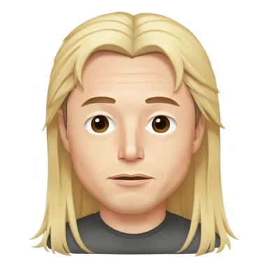 Elon musk with disheveled long blonde hair sticker