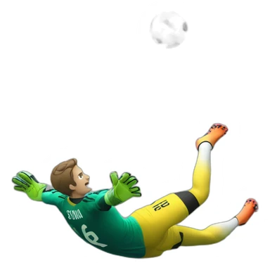 A goalkeeper dives to catch a ball  sticker