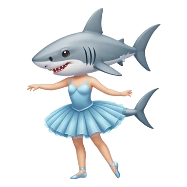 A shark that dances in a ballet dress sticker