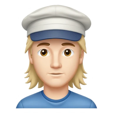 High White male with a mullet and cap sticker