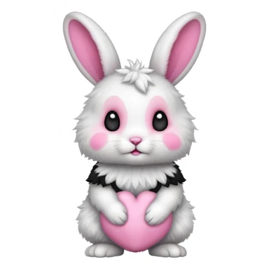 a white and black baby rabbit staying on its four legs sticker