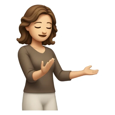 Woman with brown hair worshipping sticker