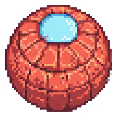 red sphere, pixel art style, no text sticker