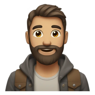 man with calvitie no barbe and love golang sticker