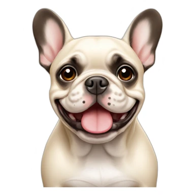 Happy cream color French bulldog sticker