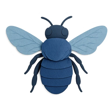 giant blue carpenter bee with realistic textures sticker