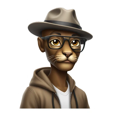 Mulatto hiphop confident business skinny ghetto adult cat full body pfp with smart glasses and chill eyes sticker