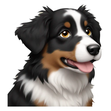 Black tri colour Australian shepherd puppy sticker