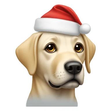 Labrador with Santa hat sticker