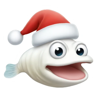 White tadpole wearing a Santa hat  sticker
