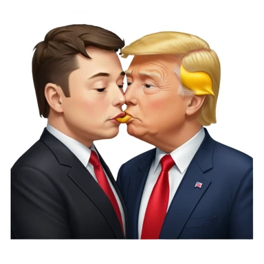 Elon Musk kissing Donald trump sticker