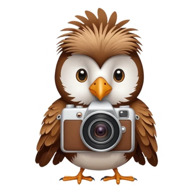 bird with a camera sticker