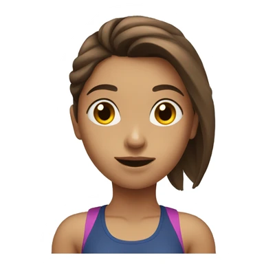 Brown hair girl going to gym  sticker