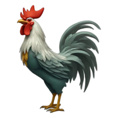 howling rooster with a crown on its head sticker