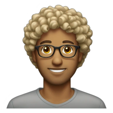 arabian guy with curly hair and glasses  sticker