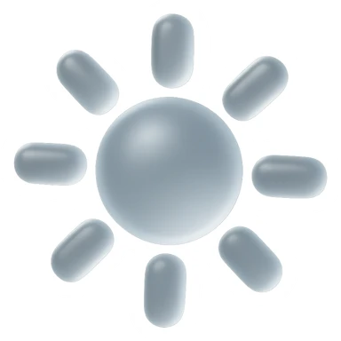shiny sun, matte glass style, Apple emoji inspired sticker