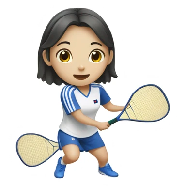 Korean girl playing squash sticker
