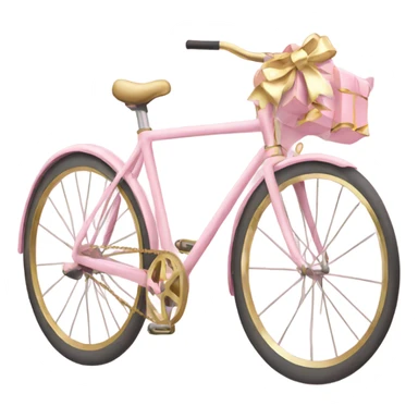 Light pink bike with gold bow sticker