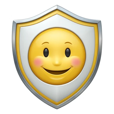 white shield with an emoji in it sticker