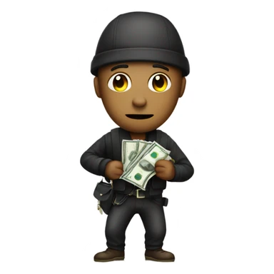 A robber with a bag of money  sticker