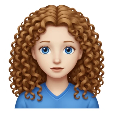 long hair light brown curly pale skin sticker