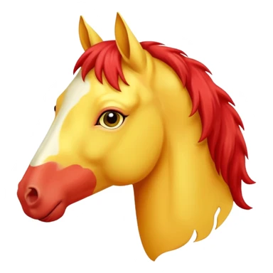 Cavalo vermelho e amarelo pastel sticker