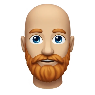 bald big red beard blu eyes teach sticker