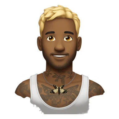 guy with a moth tattoo on neck sticker