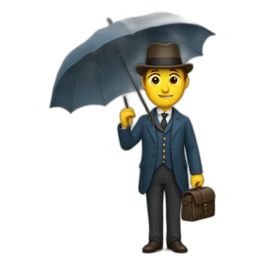 teacher from the 19th century Russian empire with an umbrella and in a suit sticker