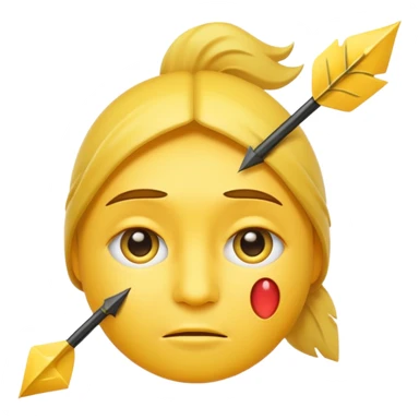 smile,two tears, arrow lke eyes and head tilted a little emoji yellow sticker