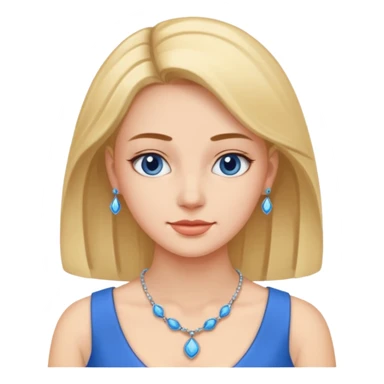 woman with blue dress and necklace sticker