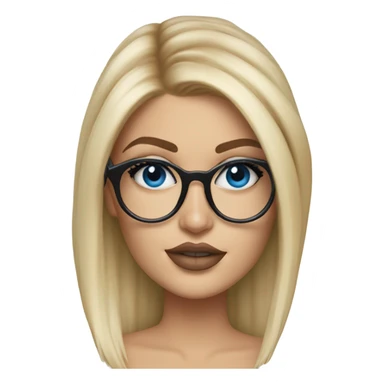 Hyper real blonde kylie jenner with blue eyes and glasses  sticker